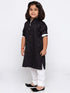VASTRAMAY Boys' Black Cotton Kurta and Pyjama Set
